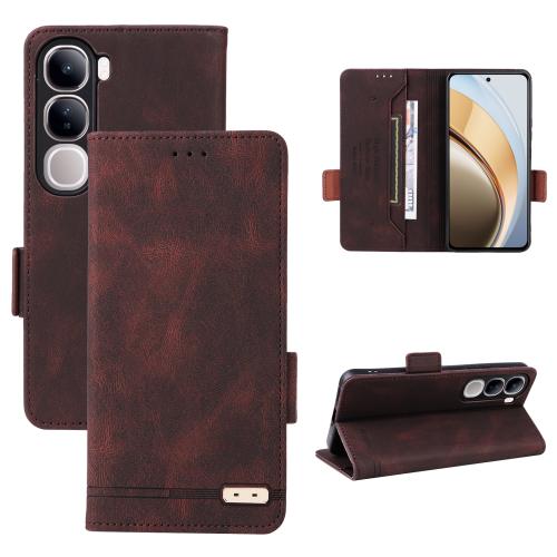 

For vivo V40 Lite 5G / Y300 5G IDN Magnetic Clasp Leather Phone Case(Brown)