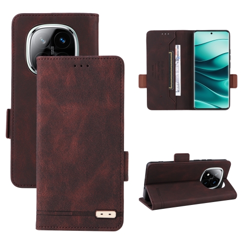 

For Redmi Note 14 Pro / Note 14 Pro+ 5G Magnetic Clasp Leather Phone Case(Brown)