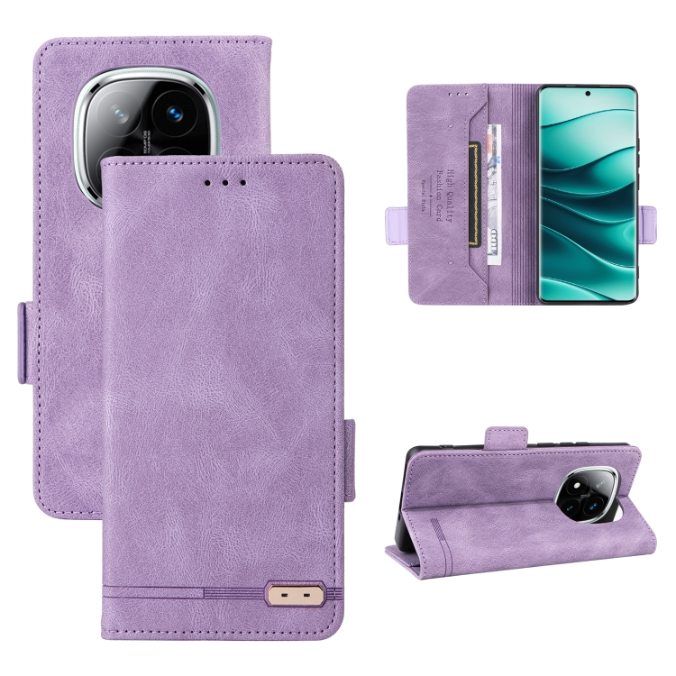 

For Redmi Note 14 Pro / Note 14 Pro+ 5G Magnetic Clasp Leather Phone Case(Purple)