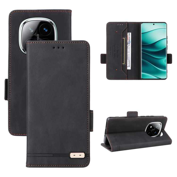 

For Redmi Note 14 Pro / Note 14 Pro+ 5G Magnetic Clasp Leather Phone Case(Black)