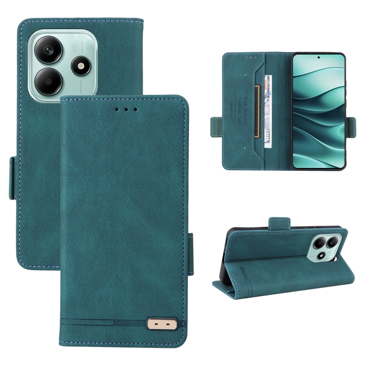 

For Redmi Note 14 5G Magnetic Clasp Leather Phone Case(Green)