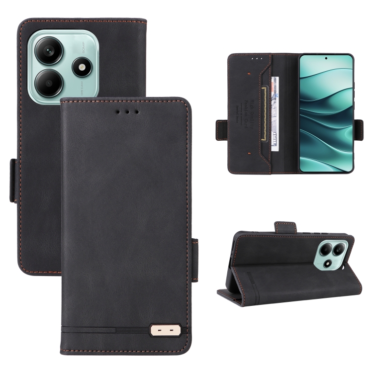 

For Redmi Note 14 5G Magnetic Clasp Leather Phone Case(Black)