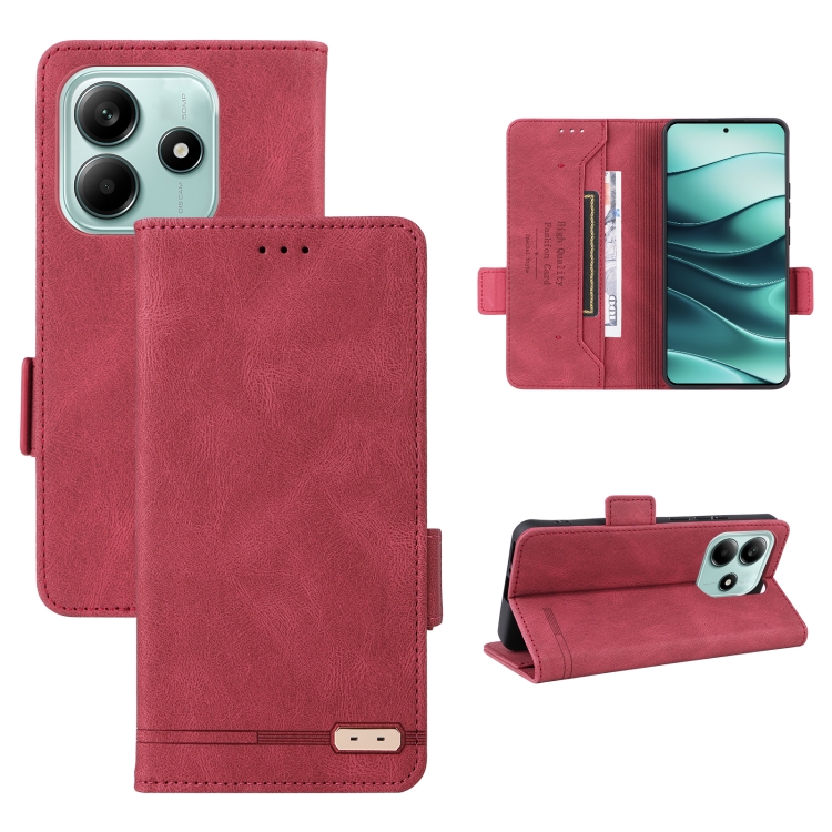 

For Redmi Note 14 5G Magnetic Clasp Leather Phone Case(Red)