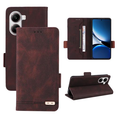 

For Xiaomi Poco X7 Pro / Redmi Turbo 4 Magnetic Clasp Leather Phone Case(Brown)