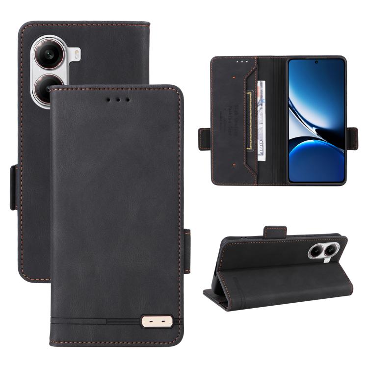 

For Xiaomi Poco X7 Pro / Redmi Turbo 4 Magnetic Clasp Leather Phone Case(Black)