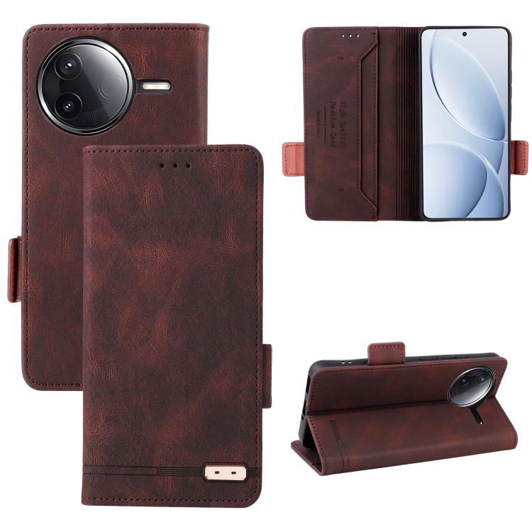 

For Redmi K80 / K80 Pro Magnetic Clasp Leather Phone Case(Brown)