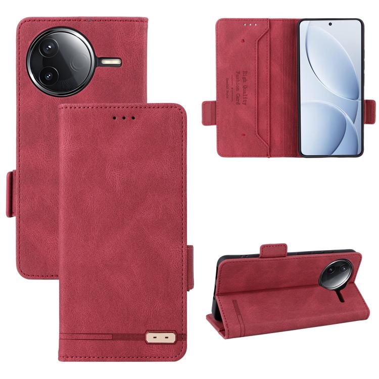 

For Redmi K80 / K80 Pro Magnetic Clasp Leather Phone Case(Red)