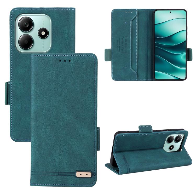 

For Xiaomi Poco M7 Pro 5G / Redmi Note 14 5G Magnetic Clasp Leather Phone Case(Green)