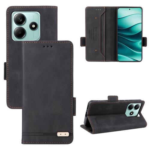 

For Xiaomi Poco M7 Pro 5G / Redmi Note 14 5G Magnetic Clasp Leather Phone Case(Black)