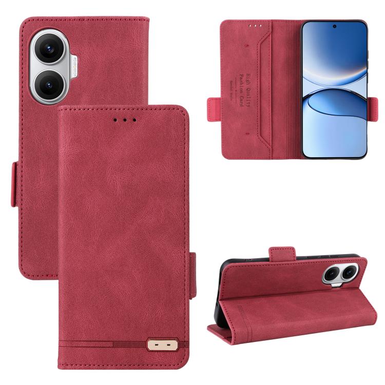 

For Xiaomi Poco F7 / Redmi Turbo 4 Pro Magnetic Clasp Leather Phone Case(Red)