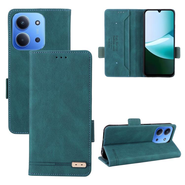 

For Redmi 15C 5G / 4G Global 171mm / Poco C85 4G Magnetic Clasp Leather Phone Case(Green)