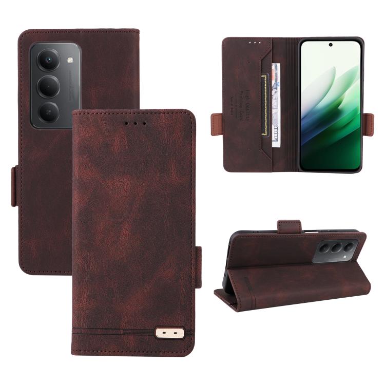 

For Redmi 15 5G Global / 15 4G SEA 169.5mm Magnetic Clasp Leather Phone Case(Brown)