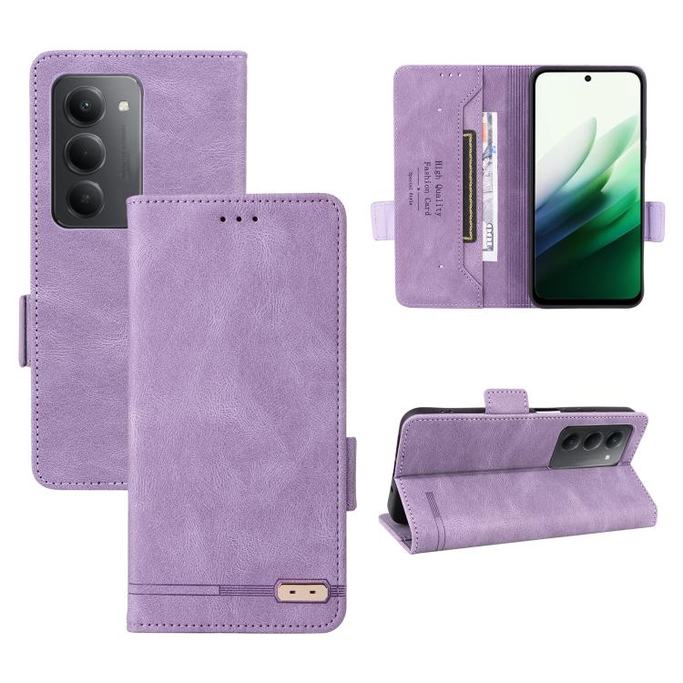 

For Redmi 15 5G Global / 15 4G SEA 169.5mm Magnetic Clasp Leather Phone Case(Purple)