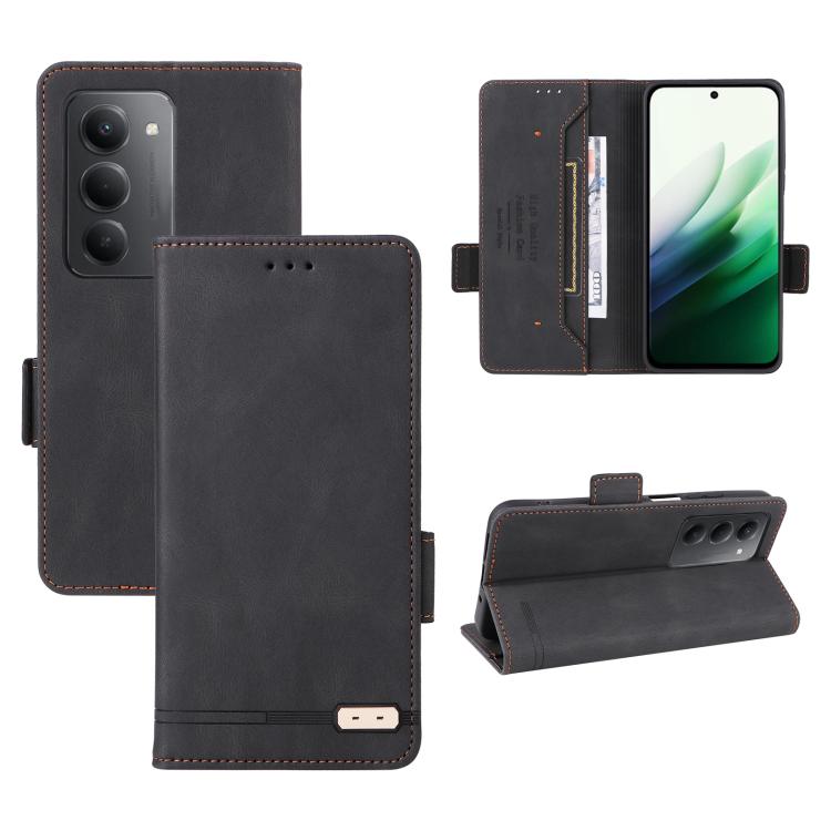 

For Redmi 15 5G Global / 15 4G SEA 169.5mm Magnetic Clasp Leather Phone Case(Black)