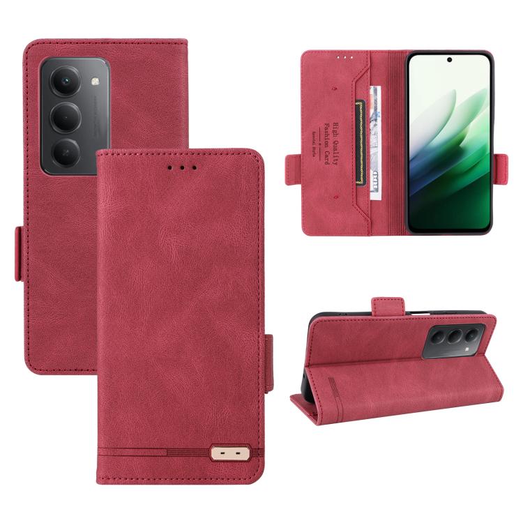 

For Redmi 15 5G Global / 15 4G SEA 169.5mm Magnetic Clasp Leather Phone Case(Red)