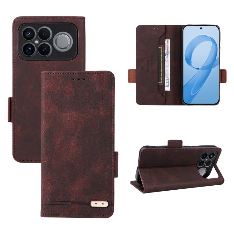 

For Redmi K90 Pro Max 5G / Poco F8 Ultra Magnetic Clasp Leather Phone Case(Brown)