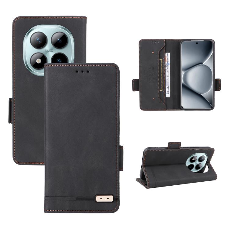 

For Redmi Note 15 Pro+ 5G 163.3mm / Poco M8 Pro 5G Magnetic Clasp Leather Phone Case(Black)