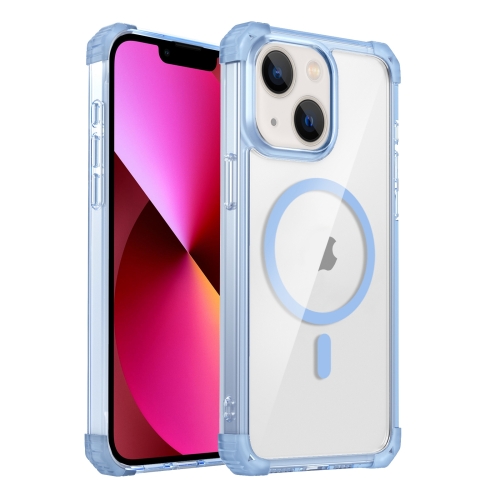 

For iPhone 13 Transparent MagSafe Magnetic Phone Case(Blue)