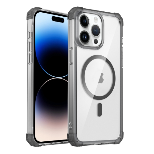 

For iPhone 14 Pro Transparent MagSafe Magnetic Phone Case(Black)