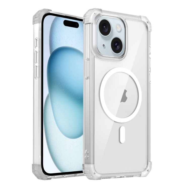

For iPhone 15 Transparent MagSafe Magnetic Phone Case(Transparent)