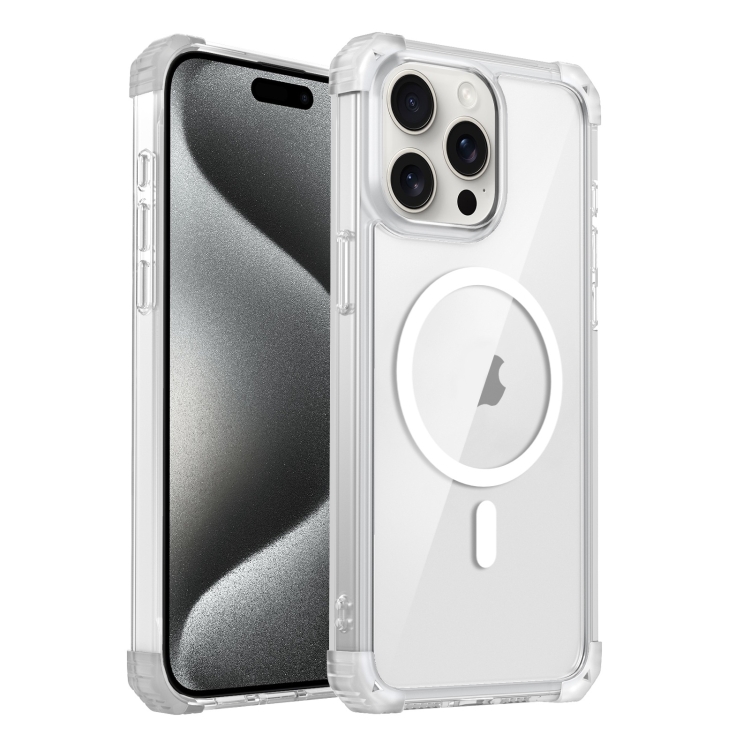 

For iPhone 15 Pro Transparent MagSafe Magnetic Phone Case(Transparent)