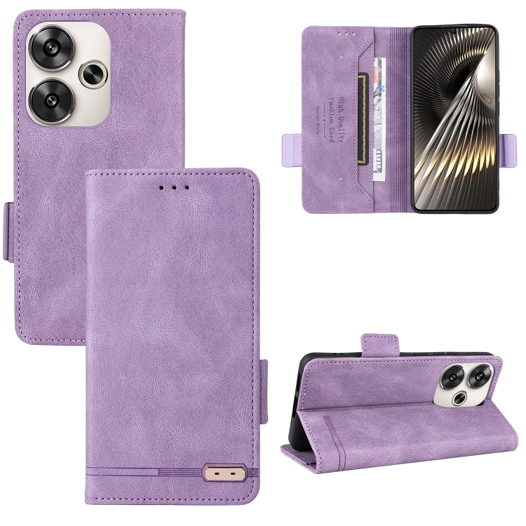 

For Xiaomi Poco F6 Magnetic Clasp Leather Phone Case(Purple)