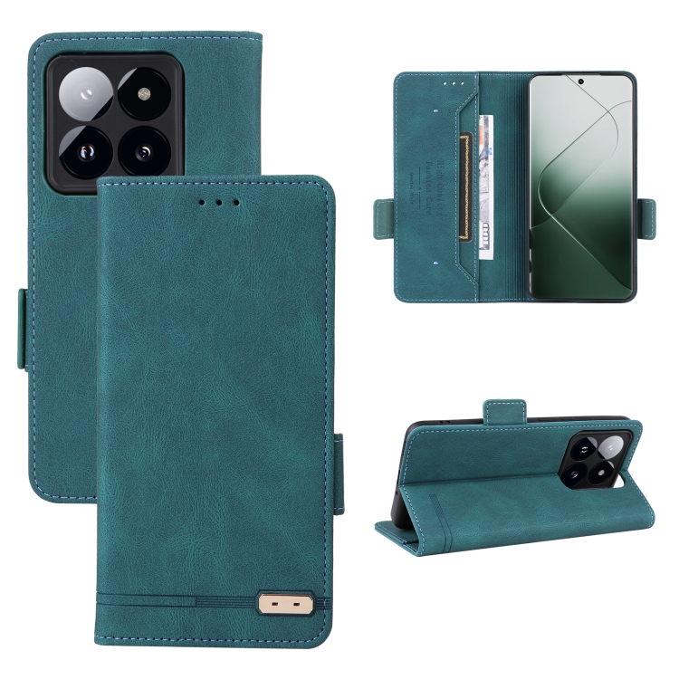 

For Xiaomi 14T Pro Magnetic Clasp Leather Phone Case(Green)