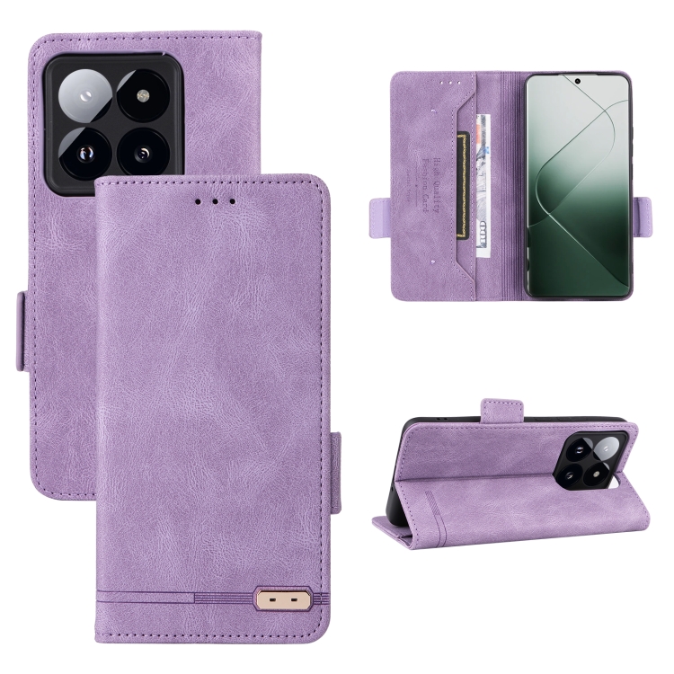 

For Xiaomi 14T Pro Magnetic Clasp Leather Phone Case(Purple)