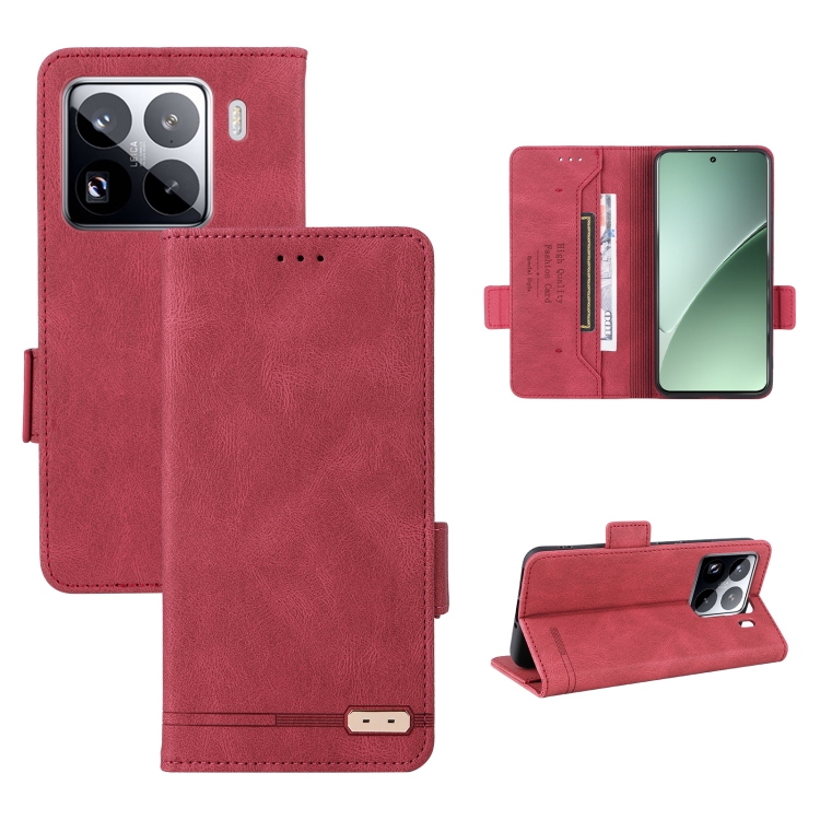 

For Xiaomi 15 Pro Magnetic Clasp Leather Phone Case(Red)
