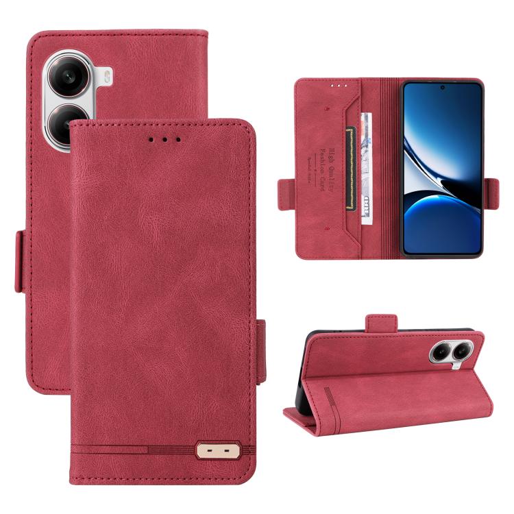 

For Xiaomi Poco X7 Pro 5G / Redmi Turbo 4 Magnetic Clasp Leather Phone Case(Red)