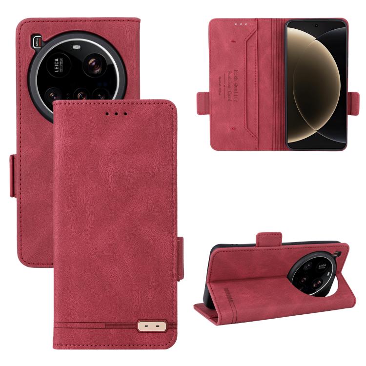 

For Xiaomi 15 Ultra Magnetic Clasp Leather Phone Case(Red)