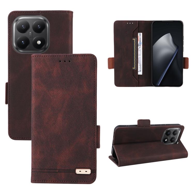 

For Xiaomi 15T 5G Magnetic Clasp Leather Phone Case(Brown)