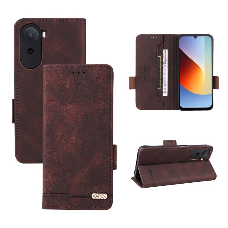 

For Xiaomi Poco C85x 5G / Redmi A7 Pro 171mm Magnetic Clasp Leather Phone Case(Brown)