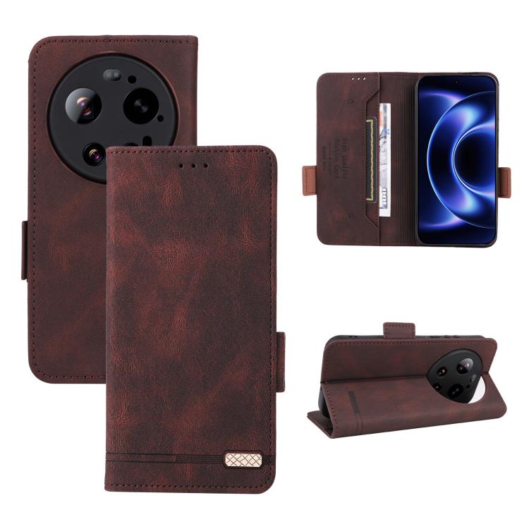 

For Xiaomi 17 Ultra Magnetic Clasp Leather Phone Case(Brown)