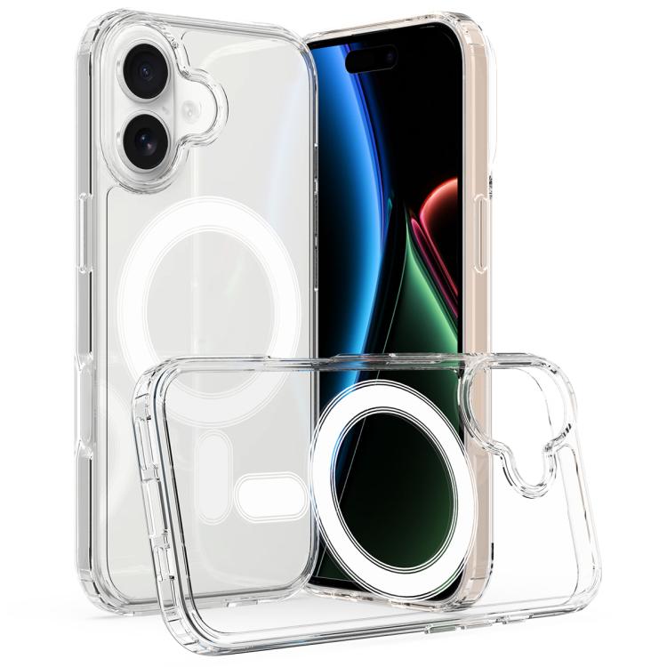 For iPhone 18 MagSafe Clear Acrylic PC Hybrid TPU Phone Case(Transparent)