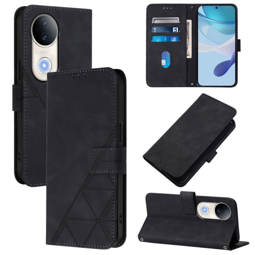 

For vivo S20 Crossbody 3D Embossed Flip Leather Phone Case(Black)