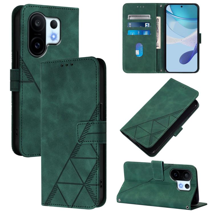 

For vivo S30 Pro mini Crossbody 3D Embossed Flip Leather Phone Case(Green)