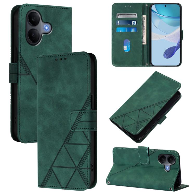 

For vivo V60 Lite 5G Global Crossbody 3D Embossed Flip Leather Phone Case(Green)