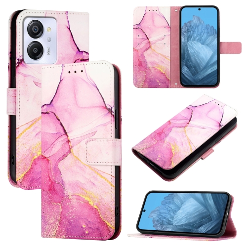 

For Blackview Color 8 PT003 Marble Pattern Flip Leather Phone Case(Pink Purple Gold)