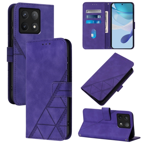 

For Xiaomi 14T Crossbody 3D Embossed Flip Leather Phone Case(Purple)