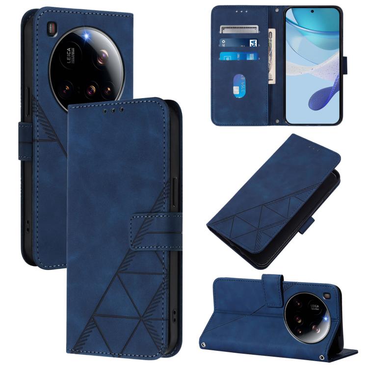 

For Xiaomi 15 Ultra Crossbody 3D Embossed Flip Leather Phone Case(Blue)