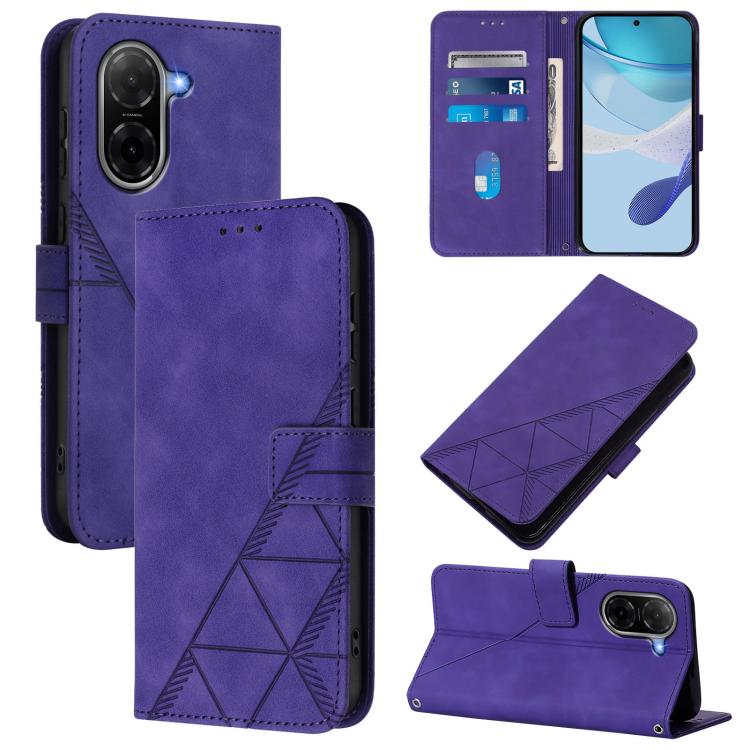 

For Xiaomi Poco C71 4G Crossbody 3D Embossed Flip Leather Phone Case(Purple)