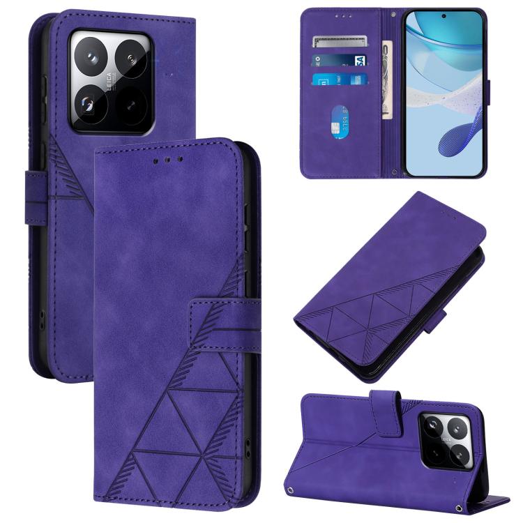 

For Xiaomi 15T 5G Crossbody 3D Embossed Flip Leather Phone Case(Purple)