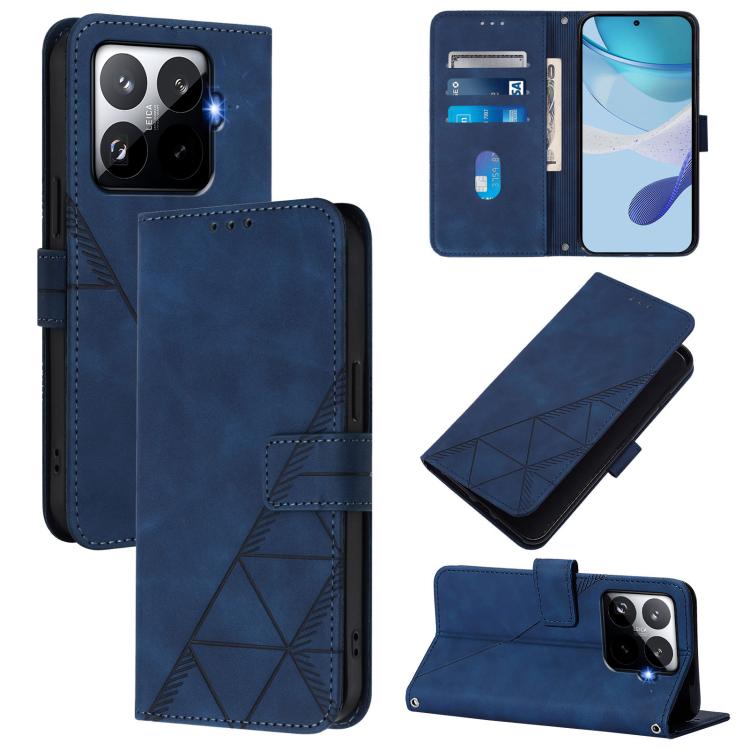 

For Xiaomi 15T Pro 5G Crossbody 3D Embossed Flip Leather Phone Case(Blue)