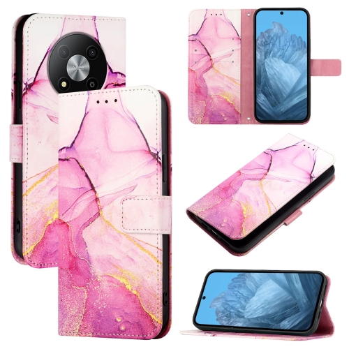 

For ZTE Blade A73 5G PT003 Marble Pattern Flip Leather Phone Case(Pink Purple Gold)