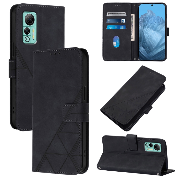 

For Ulefone Note 14 Crossbody 3D Embossed Flip Leather Phone Case(Black)