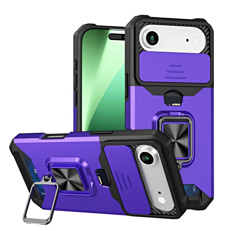 

For iPhone Air Camera Shield Card Slot PC+TPU Phone Case(Purple)