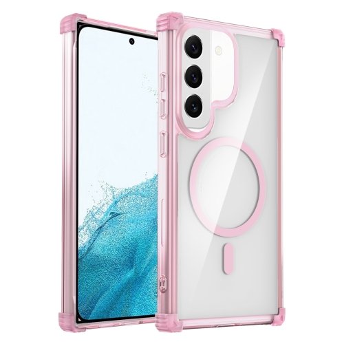 

For Samsung Galaxy S22+ 5G Transparent MagSafe Magnetic Phone Case(Pink)