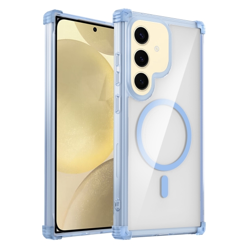 

For Samsung Galaxy S24+ 5G Transparent MagSafe Magnetic Phone Case(Blue)