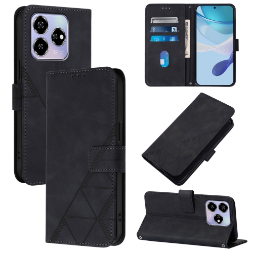 

For ZTE Blade V60 / Axon 60 4G Crossbody 3D Embossed Flip Leather Phone Case(Black)